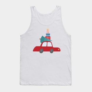 Car with tree and gifts Tank Top